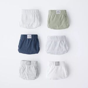 ZARA SIX-PACK OF CHECKERED BRIEFS